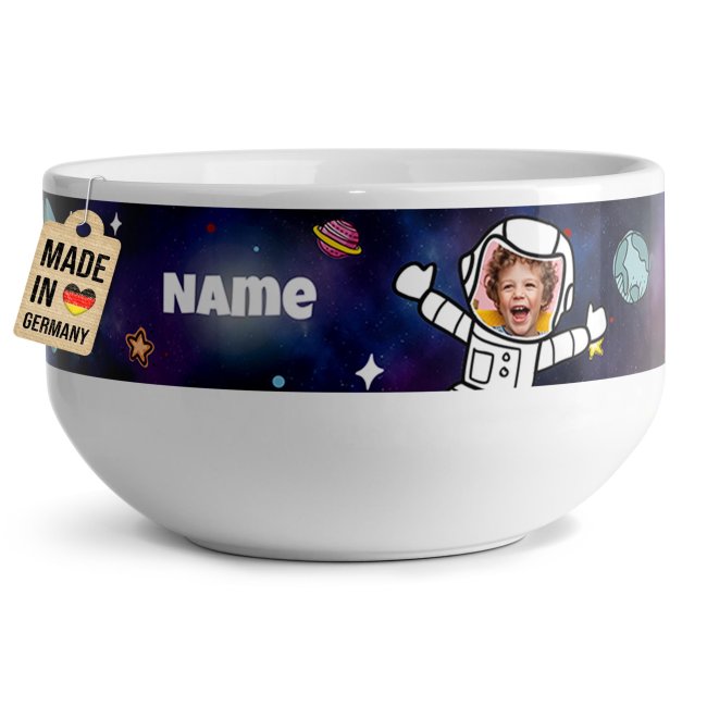 Tassendruck Kinder-Müslischüssel - Astronaut - mit Name und Foto