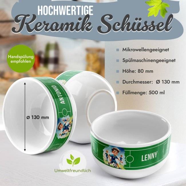 Tassendruck Kinder-Müslischüssel - Fußball - mit Name - 500 ml Clearance-Verkauf