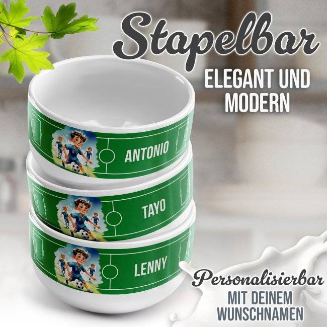 Tassendruck Kinder-Müslischüssel - Fußball - mit Name - 500 ml Clearance-Verkauf