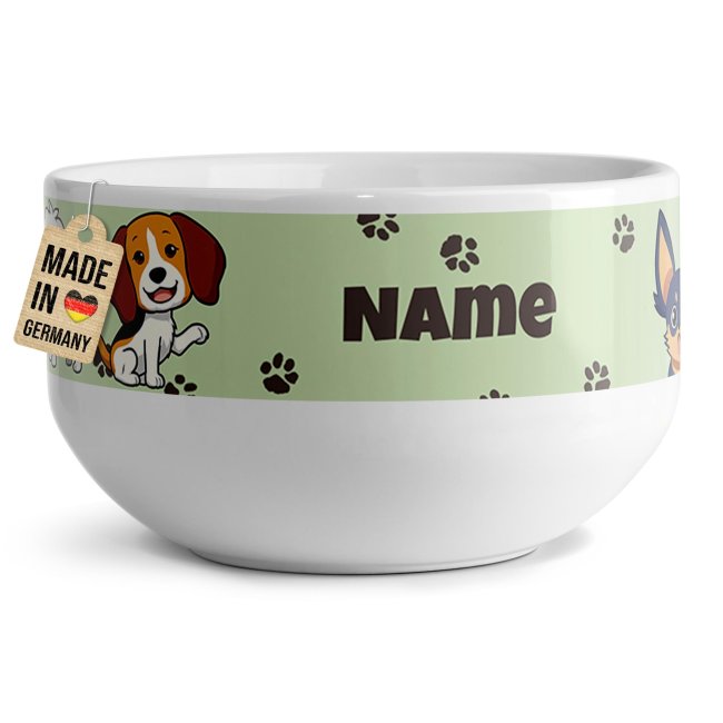 Tassendruck Kinder-Müslischüssel - Hund Comic - mit Name - 500 ml