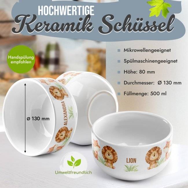 Tassendruck Kinder-Müslischüssel - Lustige Tierchen - mit Name - 500 ml Black Friday Preise