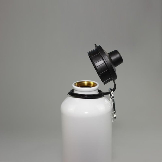 Tassendruck Aluminium-Trinkflasche weiß 500 ml 2025