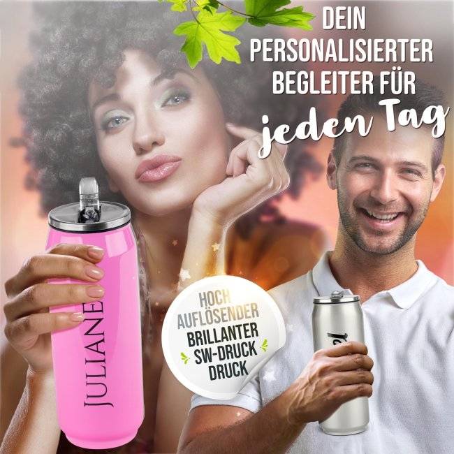 Tassendruck Edelstahl Trinkflasche - Cola-Dose - mit Name gestalten - verschiedene Farben, 420 ml Outlet