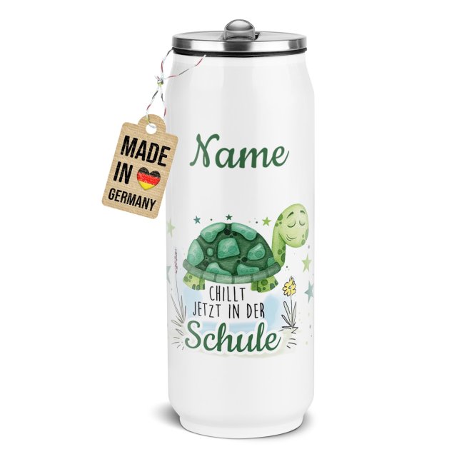 Tassendruck Cola-Dose - Chillt jetzt in der Schule - mit Name - Weiß 420 ml