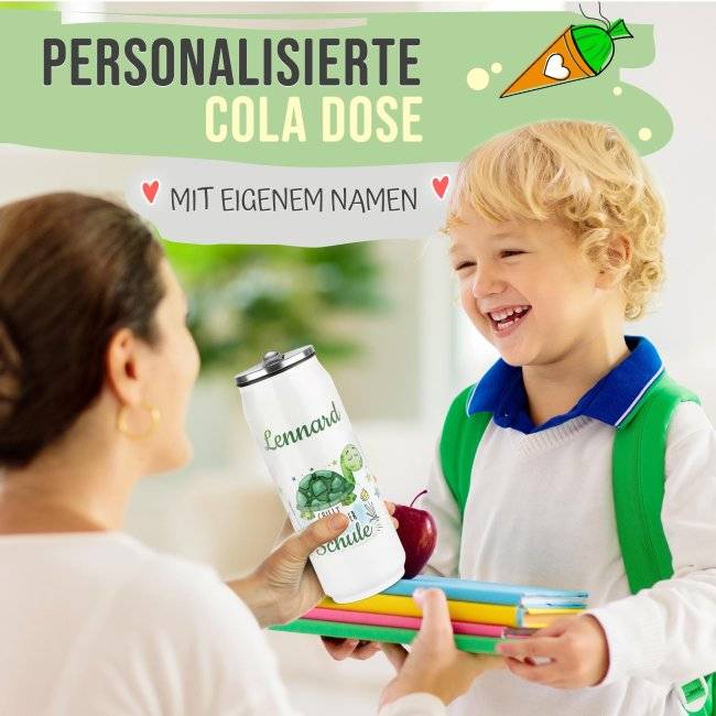 Tassendruck Cola-Dose - Chillt jetzt in der Schule - mit Name - Weiß 420 ml Auslauf