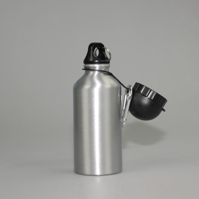 Tassendruck Aluminium-Trinkflasche silber 400 ml Limitierter Zeitrabatt