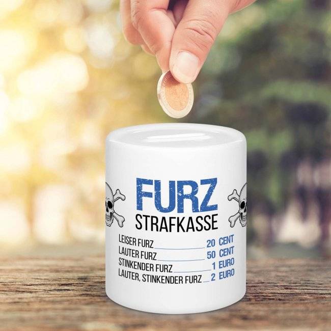 Tassendruck Spardose - Furzstraf-Kasse Großer Ausverkauf