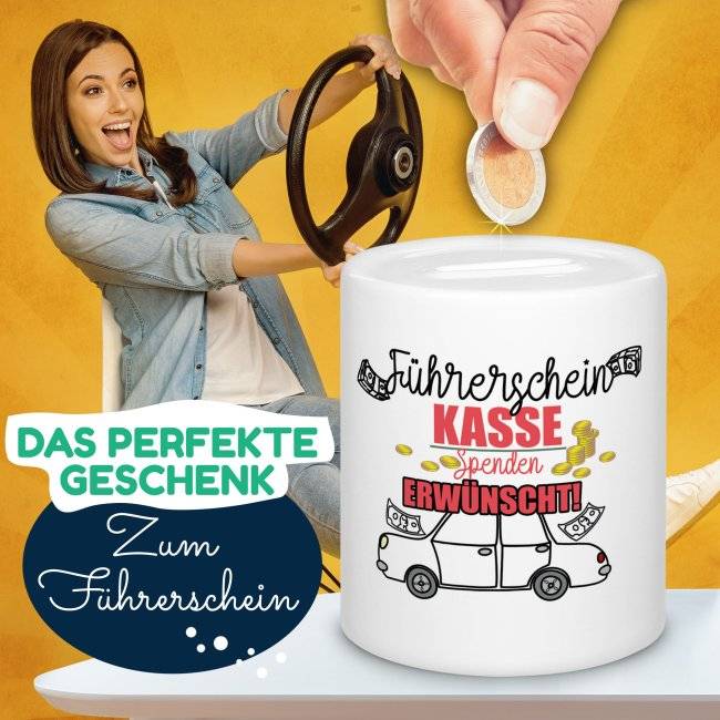 Tassendruck Spardose - Führerschein Kasse - Spenden erwünscht Online Shopping