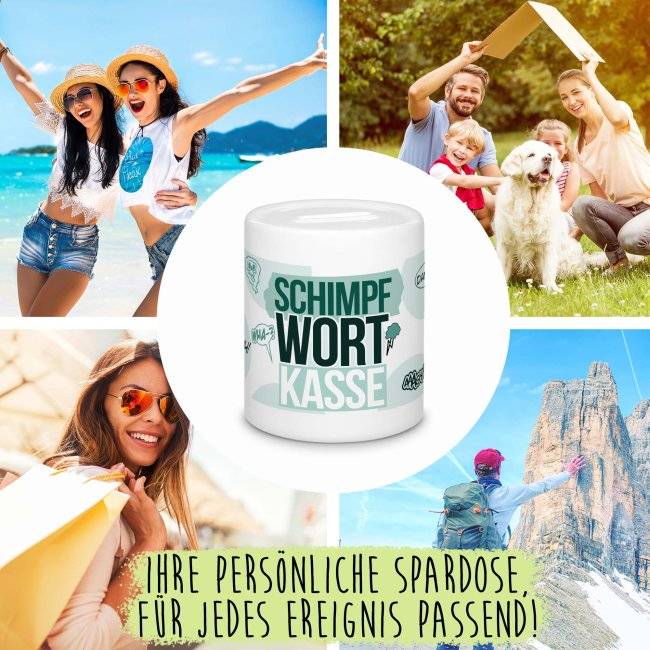 Tassendruck Spardose - Schimpfwortkasse Osterangebot