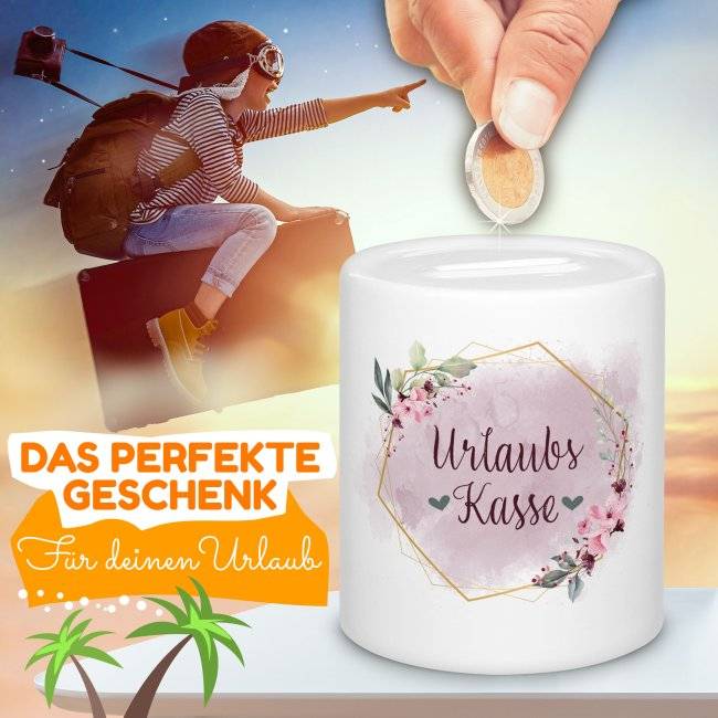 Tassendruck Spardose für den Urlaub - Urlaubskasse Vatertagsangebot