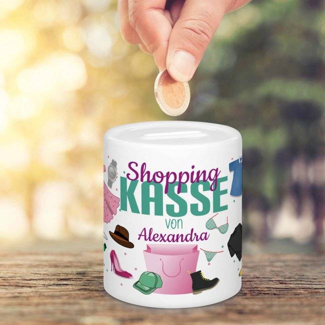 Tassendruck Spardose - Shoppingkasse für - mit Name Heißer Verkauf