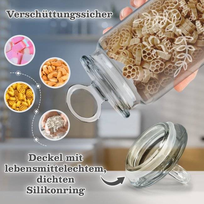 Tassendruck Vorratsdose aus Glas zur Silberhochzeit - 25 Jahre - mit Text gravieren - Verschiedene Größen Riesige Ersparnisse