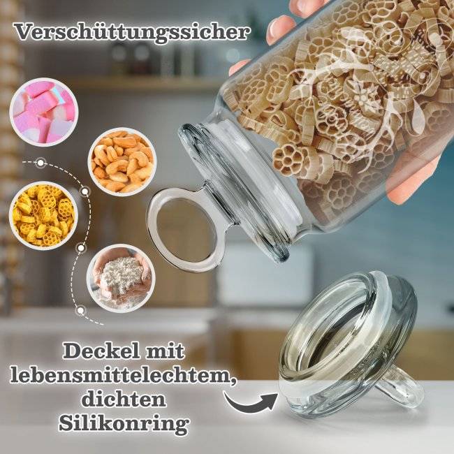 Tassendruck Vorratsdose aus Glas mit Gravur - Frohe Weihnachten - mit Name - Verschiedene Größen VIP-Rabatte