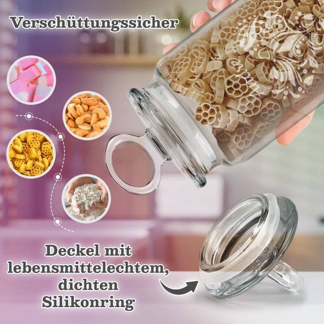 Tassendruck Vorratsdose aus Glas mit Gravur - Liebe meines Lebens - mit Name - Verschiedene Größen Tiefpreis