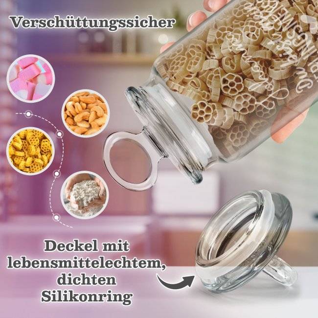 Tassendruck Vorratsdose aus Glas mit Gravur - Lieblingsmensch - mit Name - Verschiedene Größen Super Sparpreis