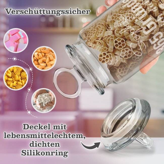Tassendruck Vorratsdose aus Glas mit Gravur - 365 Gründe - mit Name - Verschiedene Größen Letzte 3 Tage