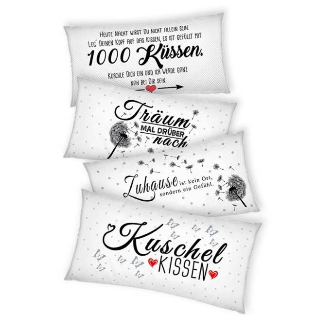 Tassendruck XXL-Deko-Kissen mit Sprüchen - 80 x 40 cm