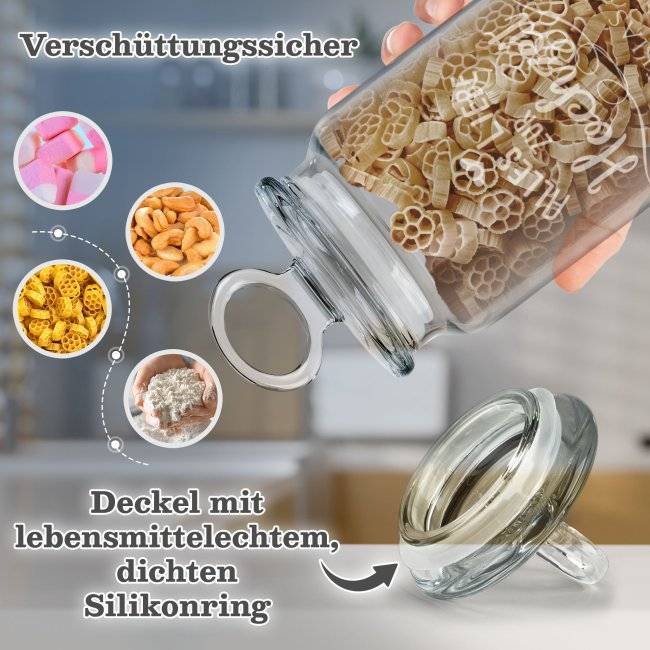 Tassendruck Vorratsdose aus Glas - Zur Hochzeit - mit Namen gravieren - Verschiedene Größen zollfrei
