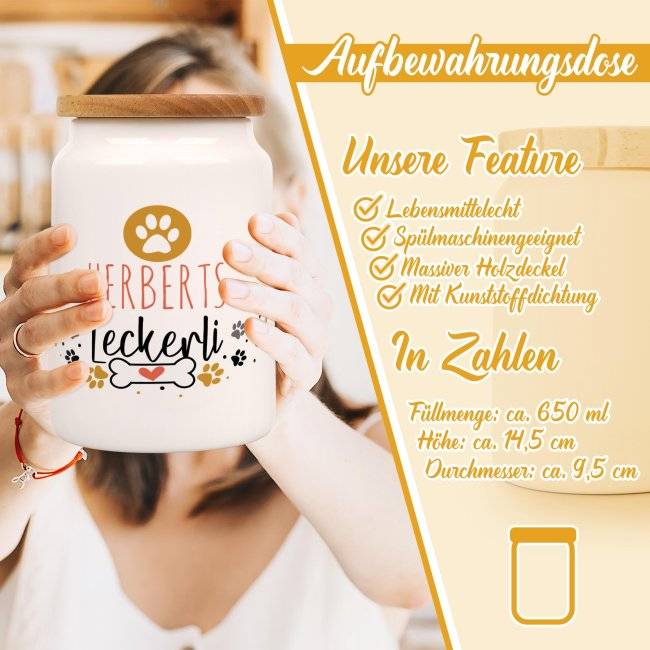 Tassendruck Leckerlidose für Hunde - mit Wunschname Outlet