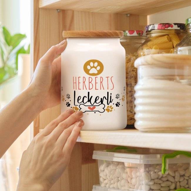 Tassendruck Leckerlidose für Hunde - mit Wunschname Outlet