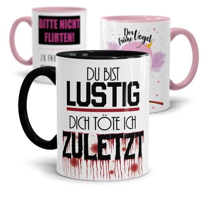 Tassendruck - mit Spruch -verschiedene Motive