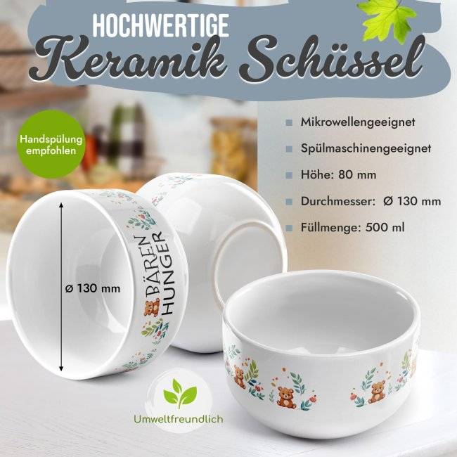 Tassendruck Müslischüssel - Bärenhunger - 500 ml Valentinstagsangebot