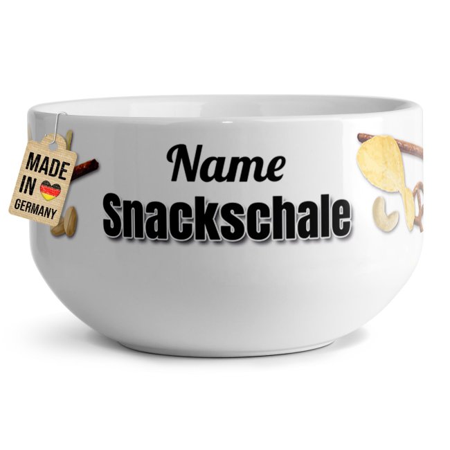 Tassendruck Müslischüssel - Snackschale salzig - mit Name - 500 ml Lagerräumung