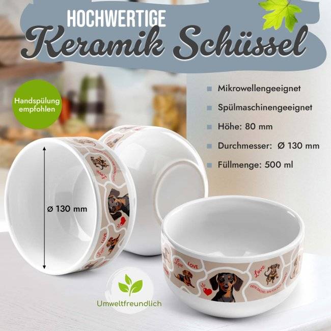 Tassendruck Müslischüssel - Dackel - 500 ml Neuheiten