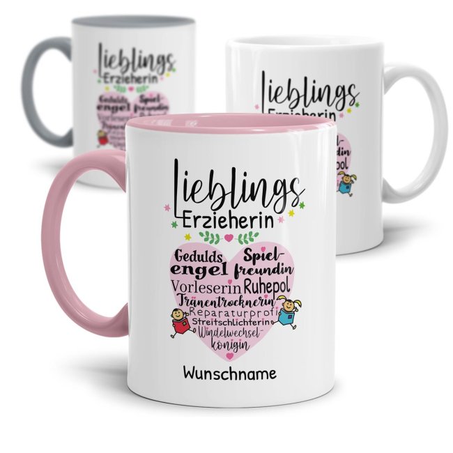 Tassendruck Personaliserte - Lieblingserzieherin - mit Name bedrucken