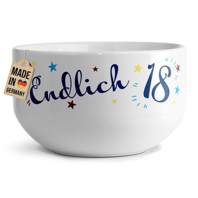 Tassendruck Müslischüssel - 18. Geburtstag - Suppe selber auslöffeln - mit Name - 500 ml
