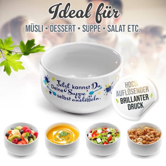 Tassendruck Müslischüssel - 18. Geburtstag - Suppe selber auslöffeln - mit Name - 500 ml Tägliche Deals