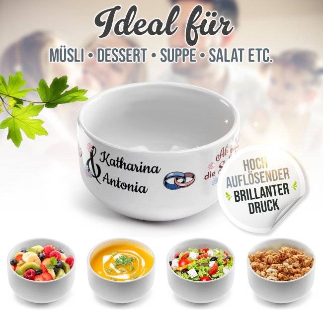 Tassendruck Müslischüssel - Suppe gemeinsam auslöffeln - mit Name - 500 ml Sonderangebote