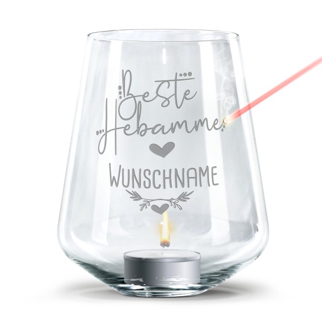 Tassendruck Personalisierbares Windlicht für die beste Hebamme - mit Name Bis zu 50% Rabatt