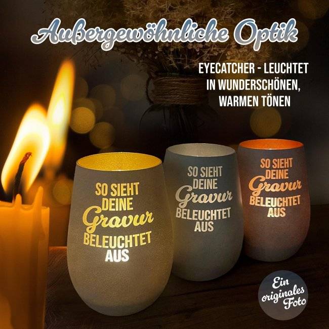 Tassendruck Windlicht mit Gravur - We are family - mit bis zu 5 Namen - inkl. Teelicht Riesige Rabatte