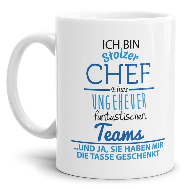 Tassendruck Stolzer Chef - Keramik Weiß