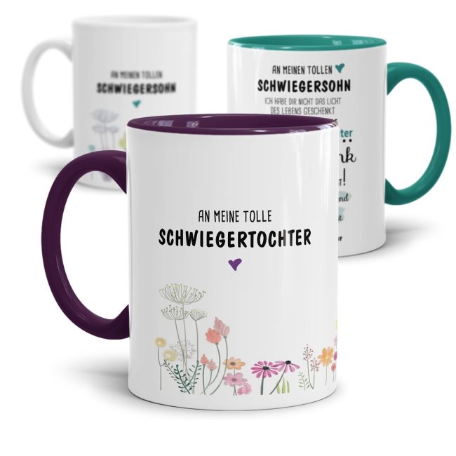 Tassendruck Spruch-Tassen für Schwiegertochter und Schwiegersohn