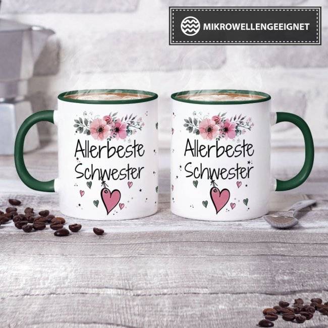 Tassendruck Tassen mit schönem Blumenmotiv - Allerbeste Familienmitglieder Schlussverkauf