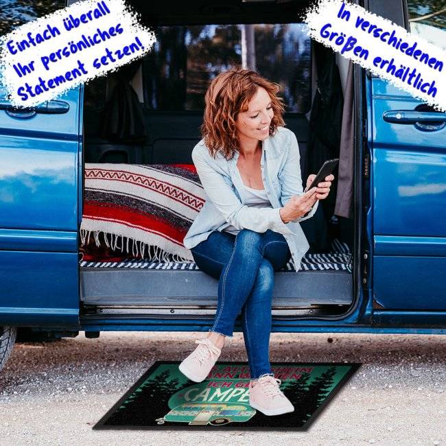 Tassendruck Lustige Fußmatte Camping - Das Altersheim kann warten Fabrik Onlineshop