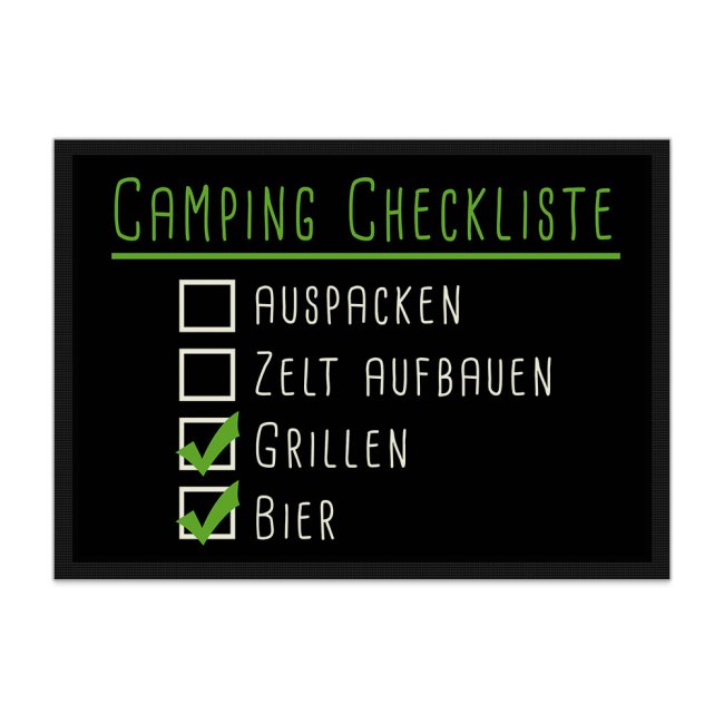Tassendruck Lustige Fußmatte Camping - Camping Checkliste Fabrikpreis