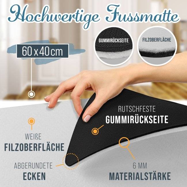 Tassendruck Filz-Fußmatte mit lustigem Spruch - Bier dabei, Eintritt frei! - 60 x 40 cm Günstig kaufen