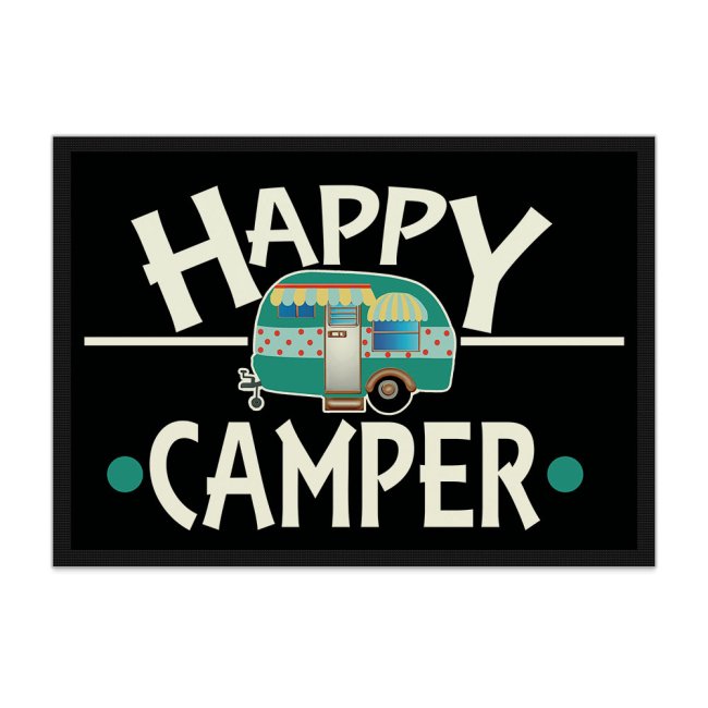 Tassendruck Lustige Fußmatte Camping - Happy Camper