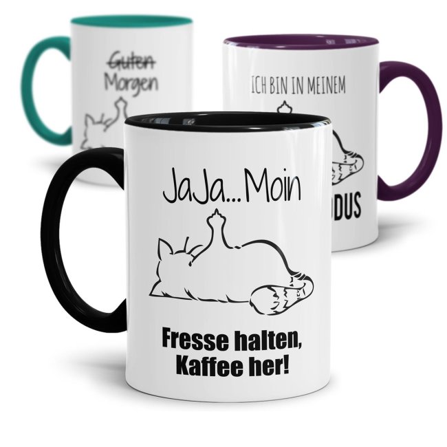 Tassendruck Tassen mit lustigen Sprüchen - Nö-Katze -verschiedene Farben