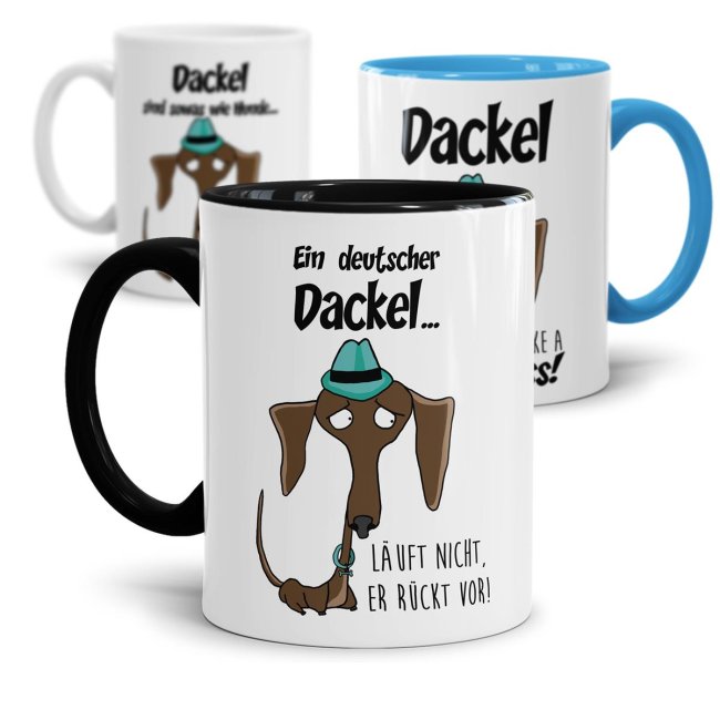 Tassendruck Dackel -verschiedene Sprüche Zeitlich begrenztes Angebot