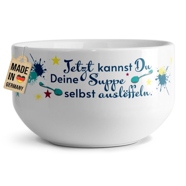 Tassendruck Müslischüssel - Erste Wohnung - mit Name - 500 ml