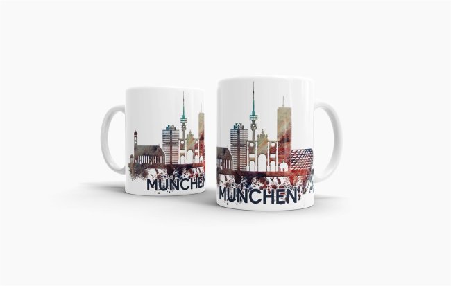 Tassendruck München Skyline Tiefpreis
