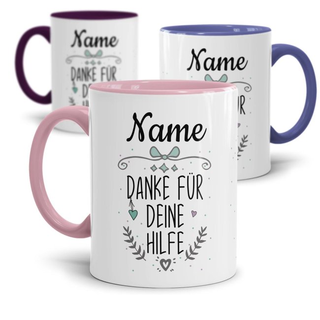Tassendruck - Danke für deine Hilfe - mit Name personalisierbar Letzter Tag