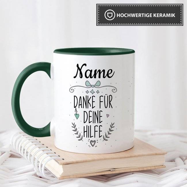 Tassendruck - Danke für deine Hilfe - mit Name personalisierbar Letzter Tag