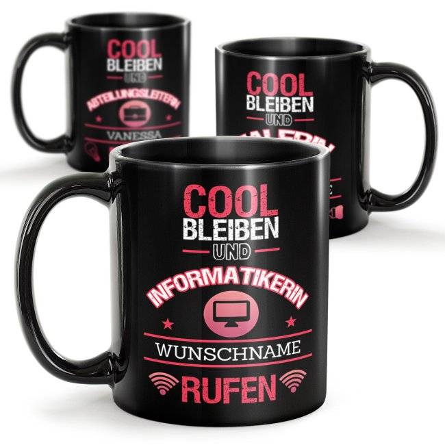 Tassendruck Schwarze - Weibliche Berufe - mit Name selbst gestalten