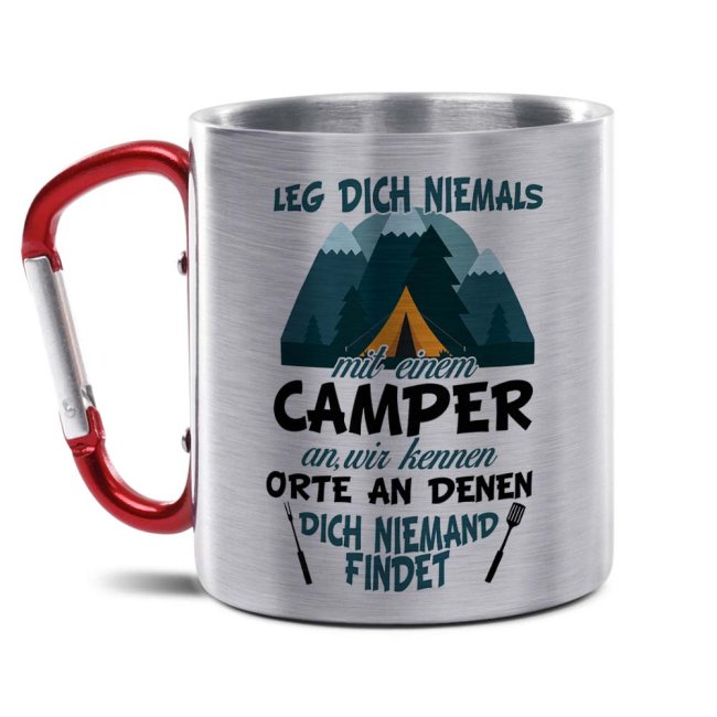 Tassendruck Karabiner - Leg dich niemals mit einem Camper an
