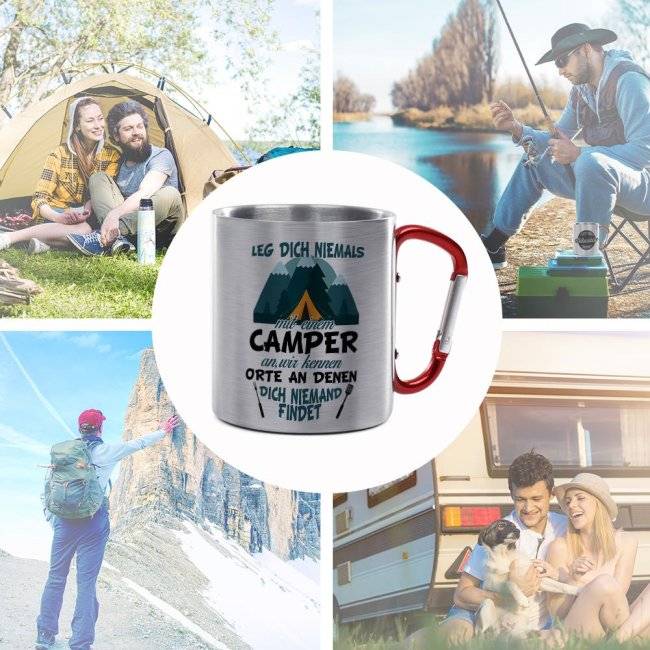Tassendruck Karabiner - Leg dich niemals mit einem Camper an 50% Rabatt mit kostenlosem Versand